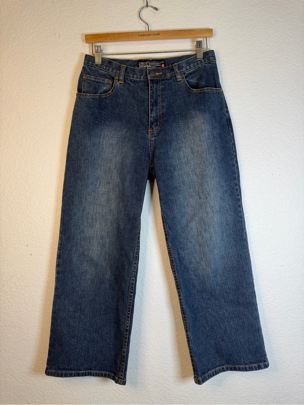 Chico's Women’s Relaxed Wide-Leg Jeans - Dark Blue Wash, Size .5 (S/6)